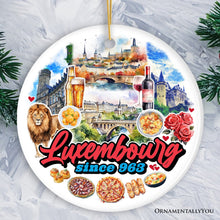Load image into Gallery viewer, Enchanting Luxembourg Christmas Ornament, European Heritage of Castle and Landmarks Keepsake