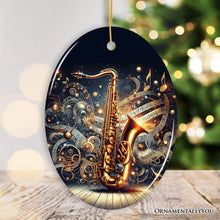 Load image into Gallery viewer, Enchanting Melodic of an Elegant Saxophone Ceramic Ornament, Saxophonist Musician Gift