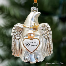 Carregar imagem no visualizador da galeria, Love is Eternal Angelic Gnome Glass Ornament, White Angel Delicate Sentimental Tree Decoration