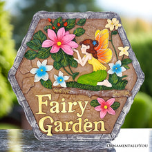 Carregar imagem no visualizador da galeria, Fairy Kisses and Flowers Garden Stepping Stone, 9.5" Outdoor Decoration Statue