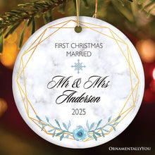 Carregar imagem no visualizador da galeria, First Christmas Married Personalized Ornament