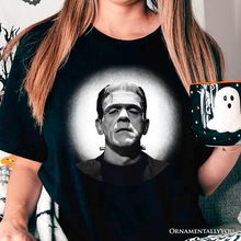 Carregar imagem no visualizador da galeria, Frankenstein Spooky Portrait T-Shirt, Horror Villain Theme Halloween Tee