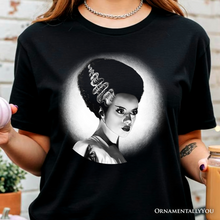 Carregar imagem no visualizador da galeria, Frankenstein's Bride Spooky Portrait T-Shirt, Horror Villain Theme Halloween Tee