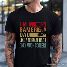 Cargar imagen en el visor de la galería, Gamer Dad Controller T-Shirt, Black Funny Tee for Cool Fathers