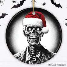 Load image into Gallery viewer, Ghastly Undead Zombie with Santa Hat Ornament, Eerie Christmas Gift for Horror Lovers