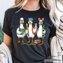 Carregar imagem no visualizador da galeria, Goose Back to School T-Shirt, Cute Teacher Student Classroom Tee