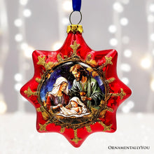 Carregar imagem no visualizador da galeria, (Pre-Order) Graceful Nativity Star Glass Christmas Ornament, Unique Christian Religious Decor