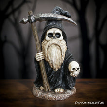 Carregar imagem no visualizador da galeria, (Pre-Order) Grim Reaper Gnome Figurine 7", Gothic Occult Statue Yard Decoration