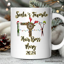 Carregar imagem no visualizador da galeria, Personalized Mug Hairdresser Buffalo Plaid Christmas