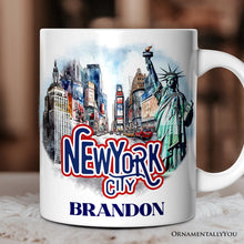 Carregar imagem no visualizador da galeria, Handmade Artistic New York City Personalized Mug With Custom Name