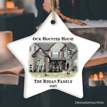 Carregar imagem no visualizador da galeria, Haunted House Photograph Custom Tree Halloween Ornament