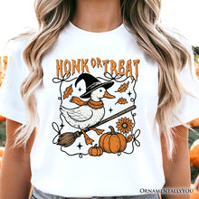 Carregar imagem no visualizador da galeria, Honk or Treat Goose T-Shirt, Hilarious Halloween Tee for Silly Bird Enthusiasts