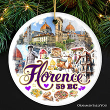Carregar imagem no visualizador da galeria, Illustrated Scenery of Florence City Ceramic Ornament, Italy Travel Souvenir and Christmas Gift
