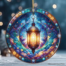 Load image into Gallery viewer, Illustrious Lantern Stained Glass Style Ceramic Ornament, Christmas Gift and Decor