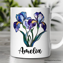 Carregar imagem no visualizador da galeria, Iris Stained Glass Personalized Mug, Beauty With Wisdom Custom Name Gift