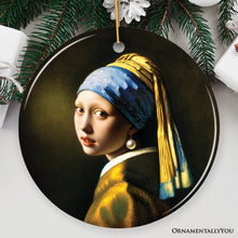 Carregar imagem no visualizador da galeria, Johannes Vermeer Girl with a Pearl Earring Ceramic Ornament, Famous Painting Souvenir