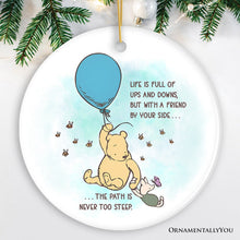 Carregar imagem no visualizador da galeria, Life's Ups and Downs are Easier With a Friend Ornament, Pooh Bear's Uplifting Quote Christmas Keepsake and Decor