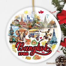 Load image into Gallery viewer, Lively Bangkok City Artistic Ceramic Ornament, Thailand Souvenir and Christmas Decor Keepsake