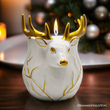 Carregar imagem no visualizador da galeria, Luxurious Ceramic Deer Candle, Holiday Home Decor Scented with an Enticing English Pear Aroma