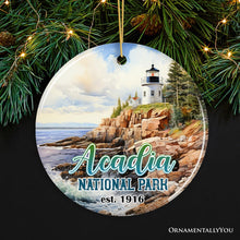 Carregar imagem no visualizador da galeria, Majestic Acadia National Park Artwork Ornament, Travel Souvenir and Christmas Gift