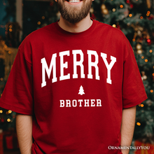 Carregar imagem no visualizador da galeria, Merry Brother Retro Christmas T-Shirt, Matching Family Holiday Tee