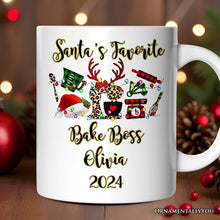 Carregar imagem no visualizador da galeria, Personalized Mug Baker Buffalo Plaid Christmas, Baking Gift