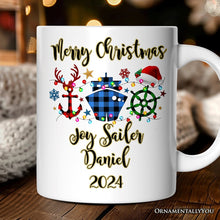 Carregar imagem no visualizador da galeria, Personalized Mug Cruise Vacation Buffalo Plaid Christmas Gift