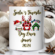 Carregar imagem no visualizador da galeria, Personalized Mug Dog Buffalo Plaid Christmas, Dog Mom Gift