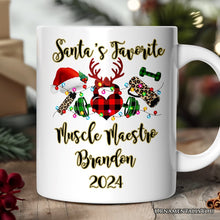Carregar imagem no visualizador da galeria, Personalized Mug Gym Buffalo Plaid Christmas, Personal Trainer Gift