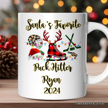 Carregar imagem no visualizador da galeria, Personalized Mug Hockey Buffalo Plaid Christmas, Team and Coaches Gift