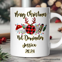 Carregar imagem no visualizador da galeria, Personalized Mug Volleyball Buffalo Plaid Christmas, Team and Coaches Gift