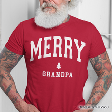 Load image into Gallery viewer, Merry Grandpa Retro Christmas T-Shirt, Matching Family Holiday Tee