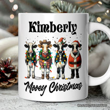 Carregar imagem no visualizador da galeria, Mooey Christmas Personalized Mug, Cow Lover Gift with Custom Name