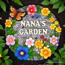 Carregar imagem no visualizador da galeria, Nana’s Garden Floral Stepping Stone, 9.5" Decorative and Gift for Grandmother