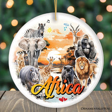 Carregar imagem no visualizador da galeria, Natural Beauty and African Wildlife Artistic Ornament, Watercolor Safari View of Africa Souvenir Gift