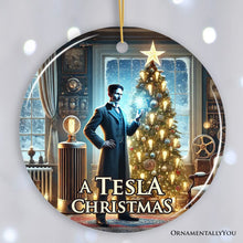 Carregar imagem no visualizador da galeria, Nikola Tesla Christmas Ornament, Scientific Gift for Science Nerd or Teacher