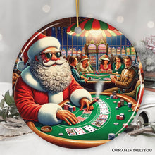 Carregar imagem no visualizador da galeria, North Pole Poker Night Santa Claus at the Casino Christmas Ornament, High Roller Holiday Decor
