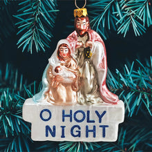 Carregar imagem no visualizador da galeria, Oh Holy Night Nativity Scene Glass Christmas Ornament, Jesus and Mary