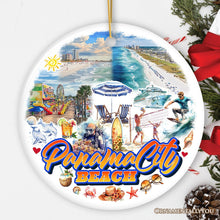 Carregar imagem no visualizador da galeria, Panama City Beach Tropical Paradise Ornament, Florida Coastal Christmas Gift and Souvenir
