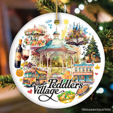Carregar imagem no visualizador da galeria, Peddler’s Village Artistic Ornament with Rustic Pennsylvania Scenery, Vintage Ceramic Christmas Souvenir