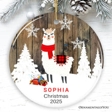 Carregar imagem no visualizador da galeria, Personalized Alpaca/Llama Rustic Christmas Ornament