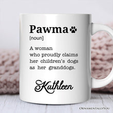 Carregar imagem no visualizador da galeria, Personalized Pawma Definition Mug, Funny Dog Lovers Mom Gift with Custom Name