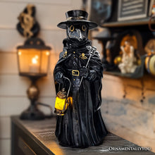 Carregar imagem no visualizador da galeria, (Pre-Order) Plague Doctor Creepy Home Figurine, 8" LED Haunted Halloween House Statue
