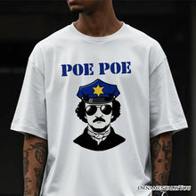 Carregar imagem no visualizador da galeria, Police Edgar Allan Poe Poe T-Shirt, Navy and White Funny Tee