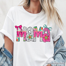Carregar imagem no visualizador da galeria, Preppy Pink Mama Coquette T-Shirt, Retro White and Black Tee for Trendy and Stylish Moms