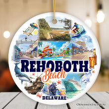 Carregar imagem no visualizador da galeria, Rehoboth Beach Ceramic Ornament, Delaware Coastal Christmas Gift and Souvenir