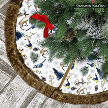Carregar imagem no visualizador da galeria, Rustic Nature Pattern Elegant Vintage Christmas Tree Skirt