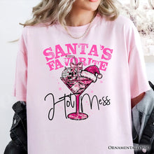 Carregar imagem no visualizador da galeria, Santa’s Favorite Hot Mess T‑Shirt, Pink Martini Retro Disco Christmas Tee