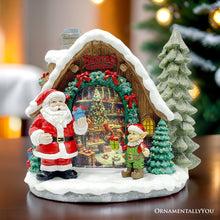 Load image into Gallery viewer, Santa's Workshop Delight Figurine, 10" Christmas Station with Elves
