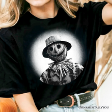 Carregar imagem no visualizador da galeria, Scarecrow Spooky Portrait T-Shirt, Horror Villain Theme Halloween Tee